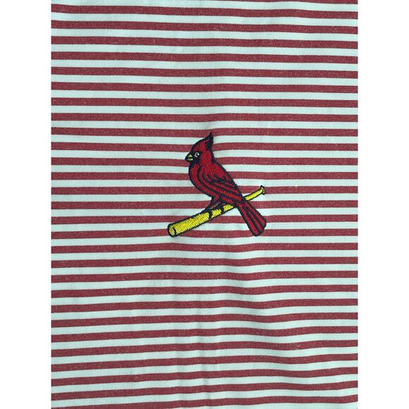 Vineyard Vines Men Performance Polo Shirt Size XL MLB Cardinals Red White Stripe - Picture 4 of 6